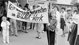 Foto: Demonstration gegen das geplante Kraftwerk in Dörstewitz