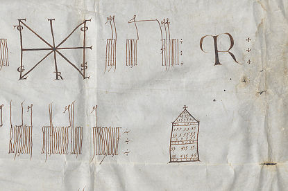 Abbildung Ausschnitt aus einer Urkunde König Heinrichs III. von 1046 (Z 1, Nr. 23). Mit Klick zur vollständigen Meldung gelangen.