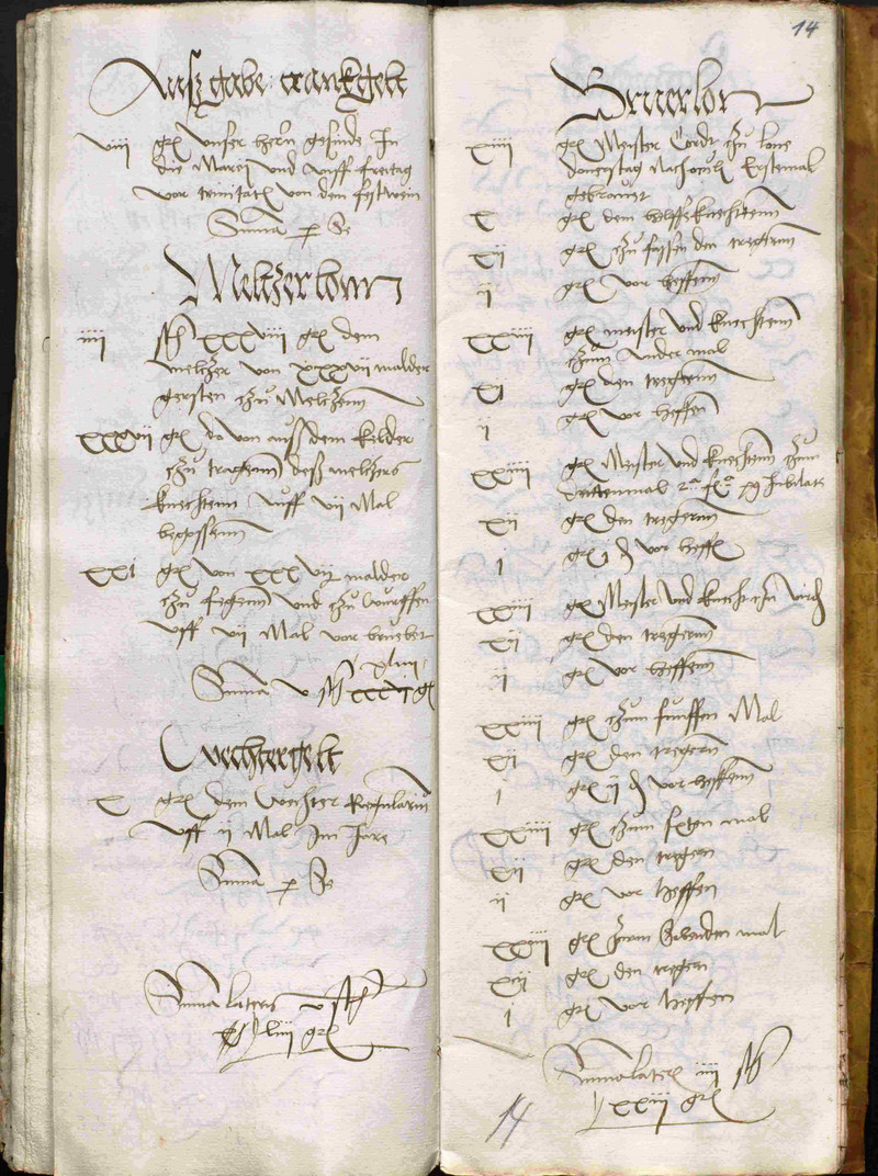 Abbildung Cop., Nr. 1526b, fol. 14r: Rechnungsbuch des Weißfrauenklosters Erfurt aus dem Jahr 1515